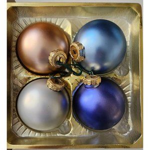Vtg 4 Christmas Ornaments Shatterproof unbreakable Made In Canada Barcana